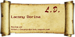 Lacsny Dorina névjegykártya